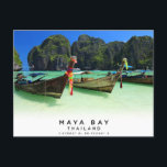 Maya Bay Thailand Coordinates Postcard Vykort<br><div class="desc">Vackra Maya Bay Thailand Koordinates Postcard.</div>