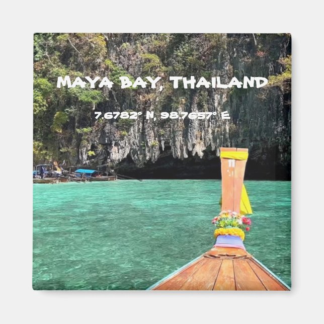Maya Bay Thailand GPS Magnet (Framsidan)