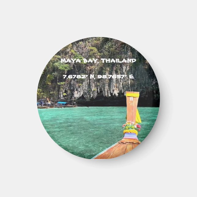 Maya Bay Thailand GPS Magnet (Framsidan)
