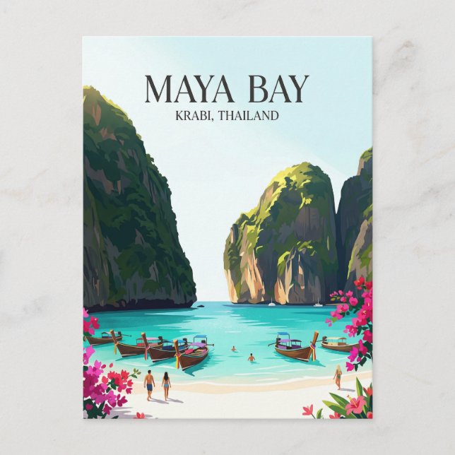 Maya Bay Thailand Vykort (Framsida)