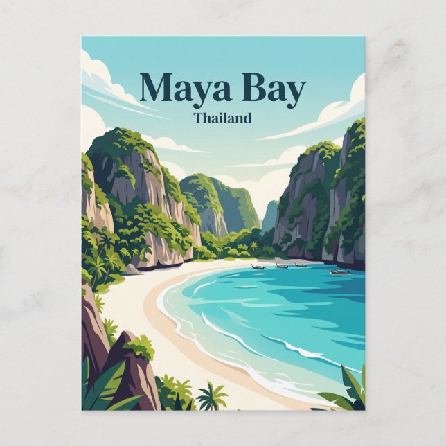 Maya Bay Thailand Vykort (Framsida)