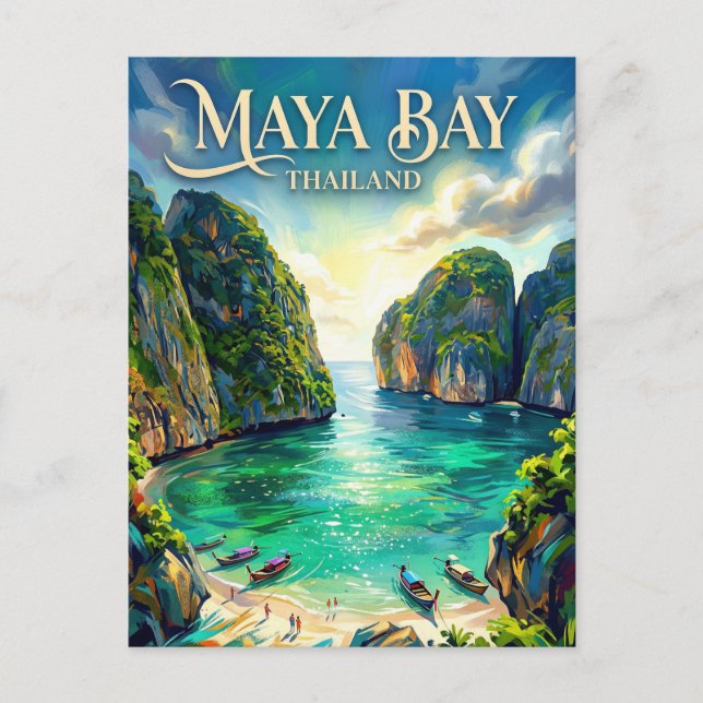 Maya Bay Thailand Vykort (Framsida)