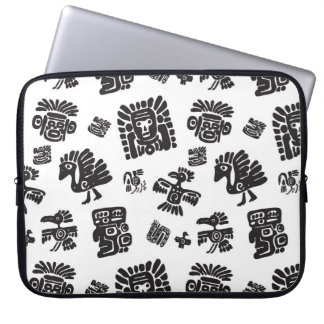 Maya Black White Ethnic Mönster Laptop Fodral