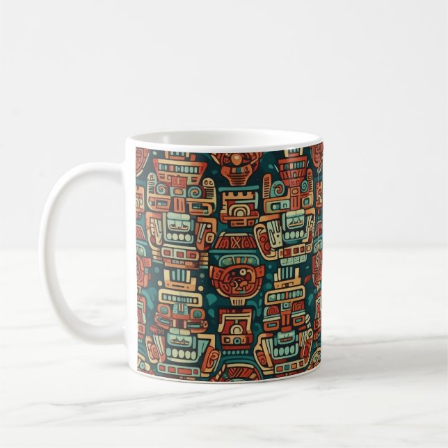 Maya-inspired geometric pattern kaffemugg (Vänster)