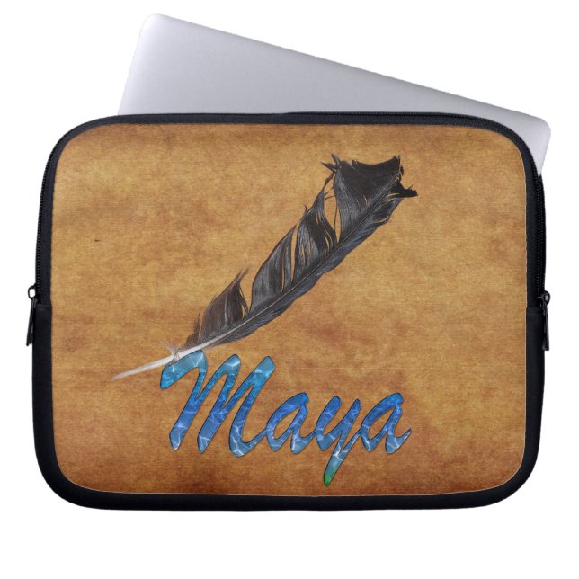 MAYA Native American Feather Laptop sleeve (Framsidan)