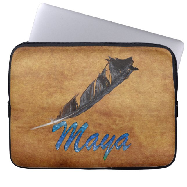 MAYA Native American Feather Laptop sleeve (Framsidan)