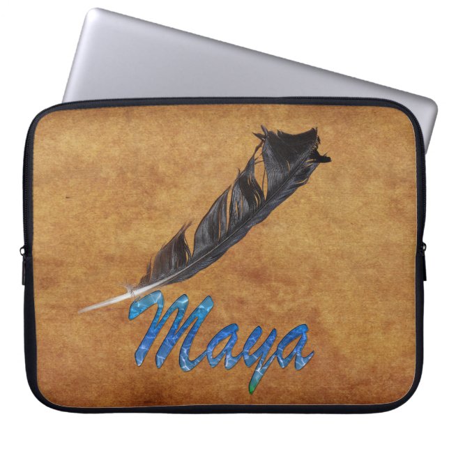 MAYA Native American Feather Laptop sleeve (Framsidan)
