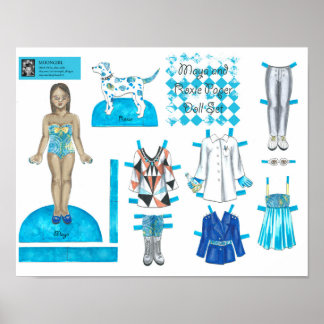 Maya och Roxie Papper Doll Set - Play eller Visnin Poster