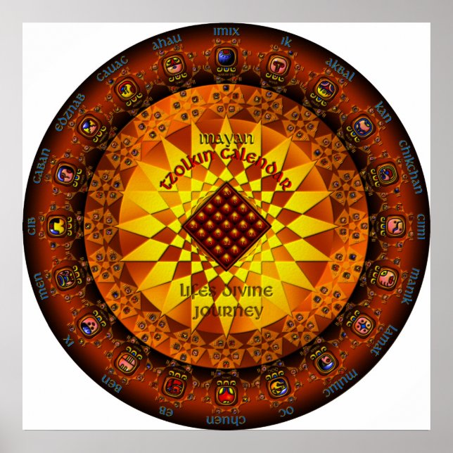 Mayakalender Tzolkin Poster (Framsidan)