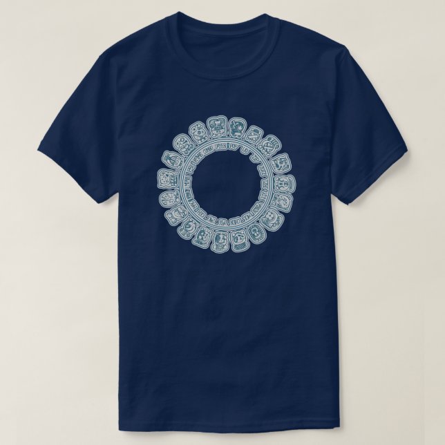 Mayakalenderblått T Shirt (Design framsida)