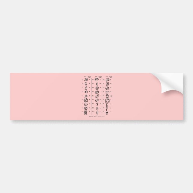 Mayan Alphabet Bildekal (Framsidan)