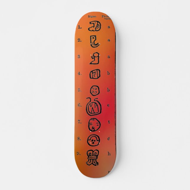 Mayan Alphabet Skateboard (Framsida)