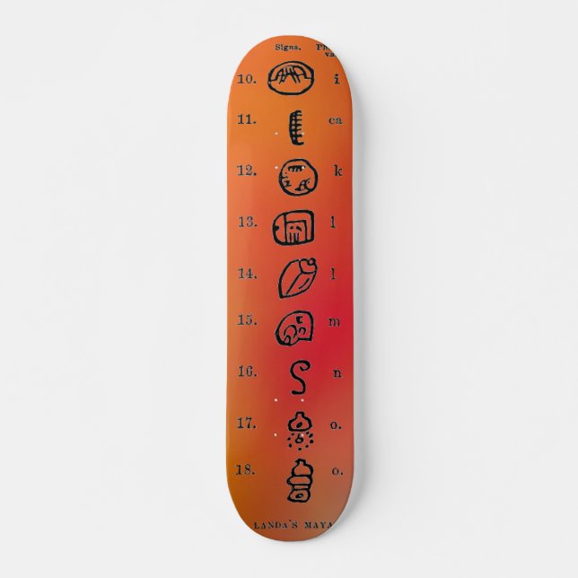 Mayan Alphabet Skateboard Bräda 19,5 Cm (Framsida)