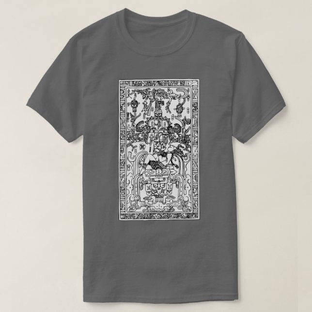 Mayan Astonaut Pakal Palenque World Träd Art T Shirt (Design framsida)