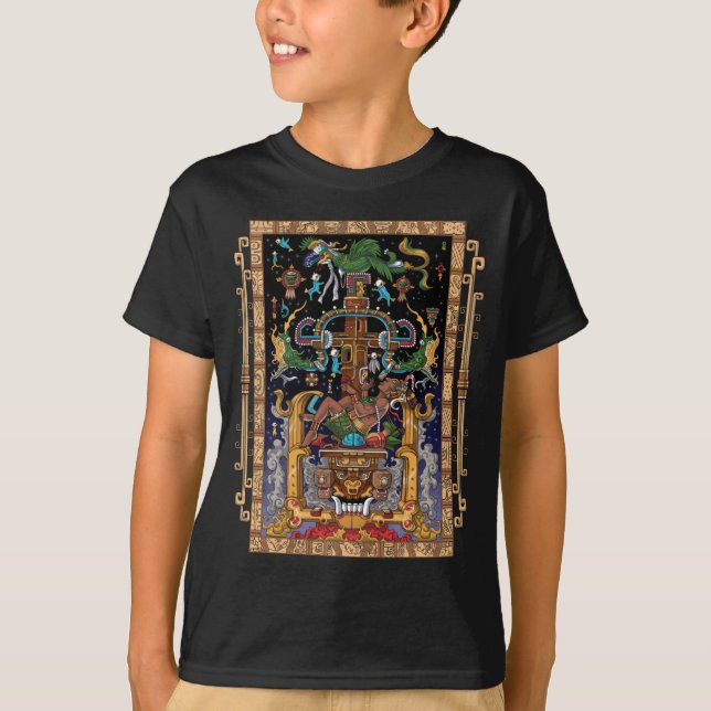 Mayan Astronaut Kung Pakal T Shirt (Framsida)