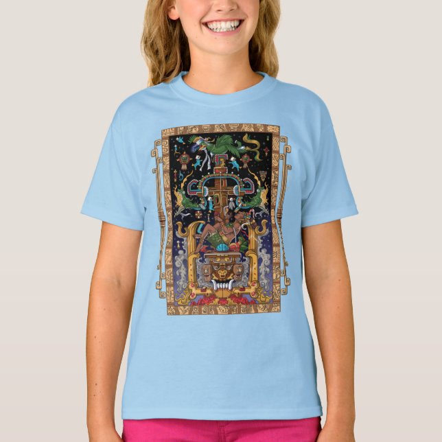Mayan Astronaut Kung Pakal T Shirt (Framsida)