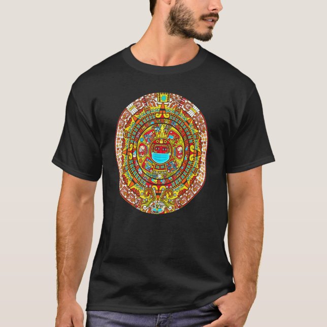 Mayan Aztec Calendar 2020 Ancient Native Mexico T Shirt (Framsida)