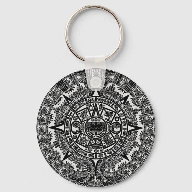 Mayan Aztec Calendar (svart) Dec.21, 2012 Nyckelring (Framsida)