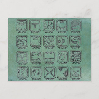 Mayan Aztec Day Signs på Grönten Vykort