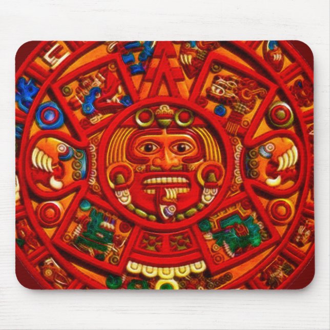 Mayan-Aztec Helig Sol Calendar Art Mousepad Musmatta (Framsidan)