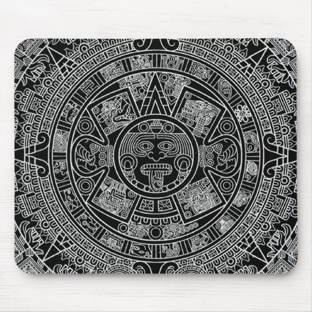 Mayan Aztec kalender (svart) 12.21.2012 Musmatta (Framsidan)