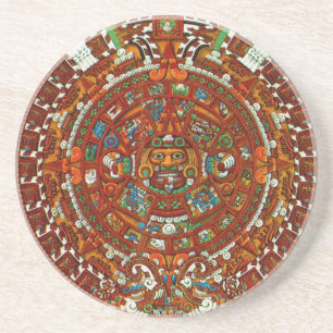 mayan aztec kalendersandstenkustfartyg underlägg sandsten