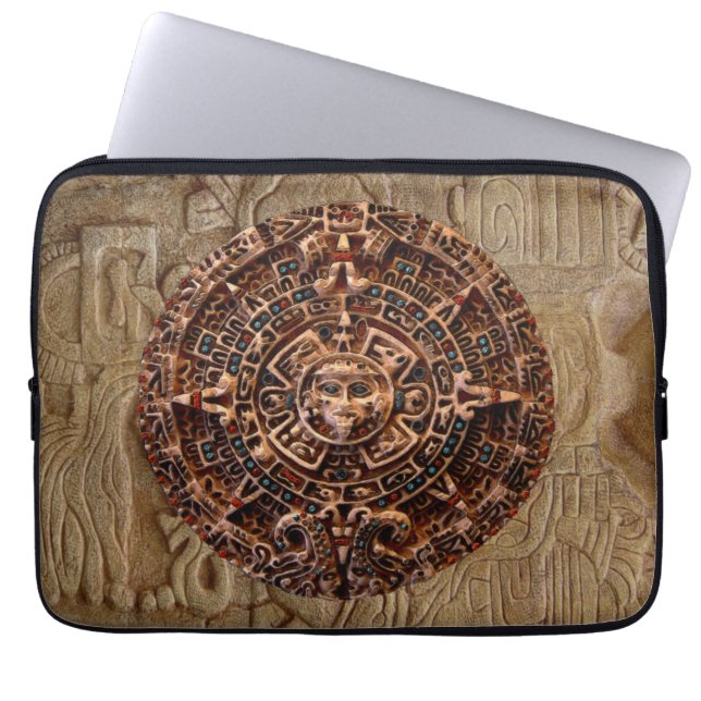 Mayan-Aztec Sol Calendar Old Mexico Laptop sleeve (Framsidan)