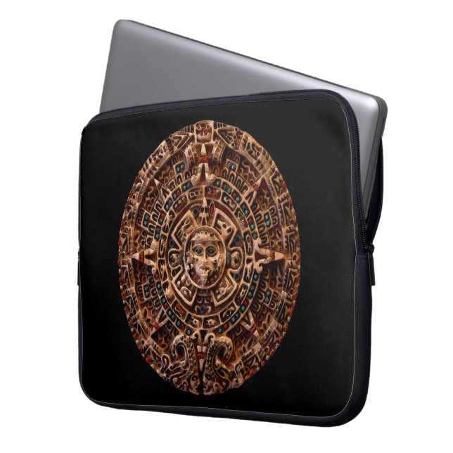 Mayan-Aztec Sol Calendar Old Mexico Laptop sleeve (Framsidan Vänster)