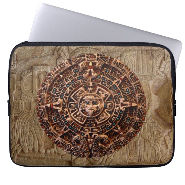 Mayan-Aztec Sol Calendar Old Mexico Laptop sleeve (Framsidan)