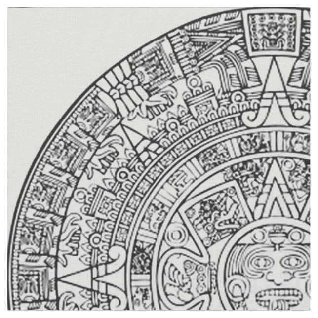 Mayan Aztec solkalender på NÅGON BESTÄLLNINGS- Tyg (Närbild)