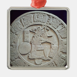 Mayan bolldomstolmarkör, från Chinkultic Julgransprydnad Metall