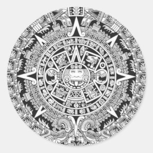 Mayan Calendar 12.21.2012 Aztec Runt Klistermärke