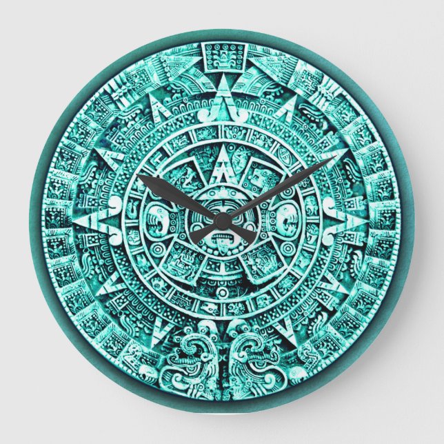 Mayan Calendar (12 timmars uppringning) Stor Klocka (Framsida)