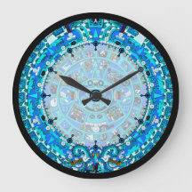 Mayan Calendar 2012 in Blue Wall Clock