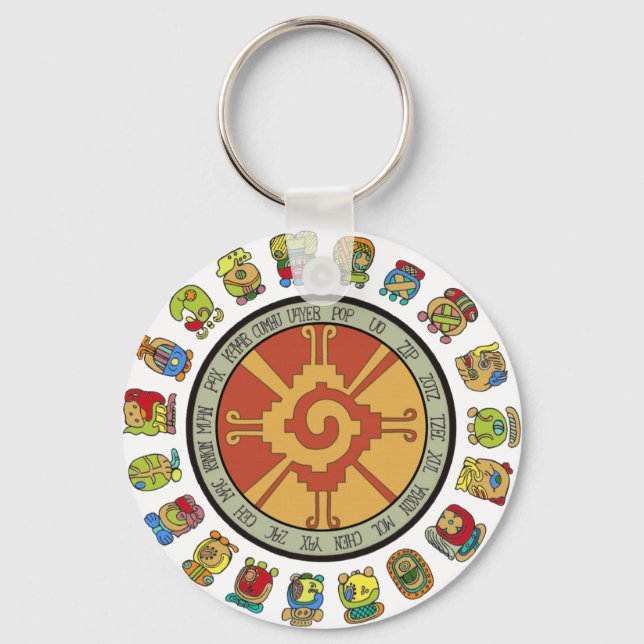 Mayan Calendar Design Nyckelring (Framsida)