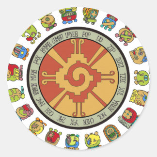 Mayan Calendar Design Runt Klistermärke