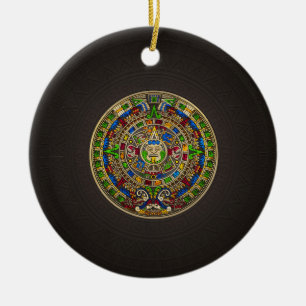 Mayan Calendar - färg Julgransprydnad Keramik