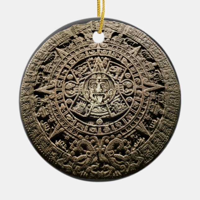 Mayan Calendar Julgransprydnad Keramik (Framsidan)