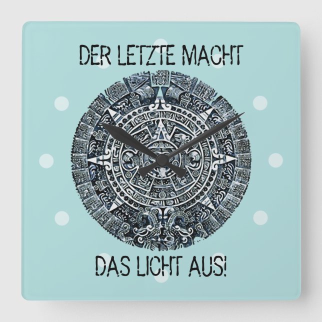 Mayan Calendar / Maya Kalender Fyrkantig Klocka (Framsida)