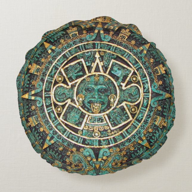 Mayan Calendar Rund Kudde (Baksidan)