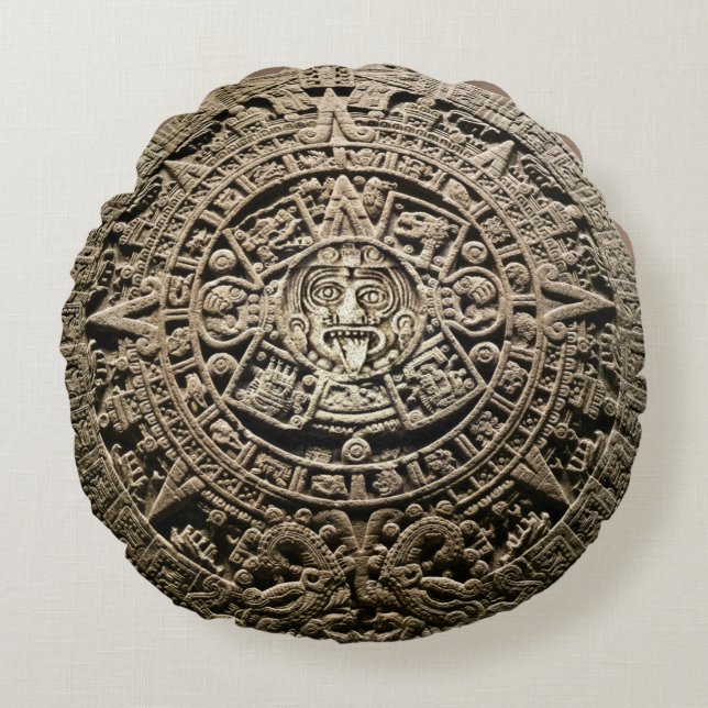 Mayan Calendar Rund Kudde (Framsidan)