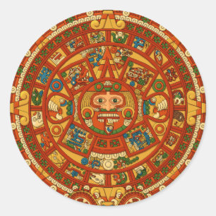"Mayan Calendar Stone" Runt Klistermärke