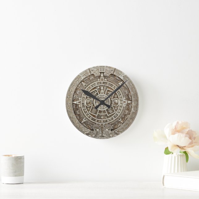 Mayan Calendar Wall Clock Rund Klocka (Hem)