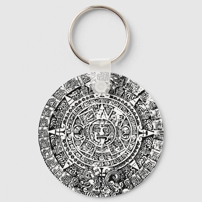 Mayan Calendar White Nyckelring (Framsida)