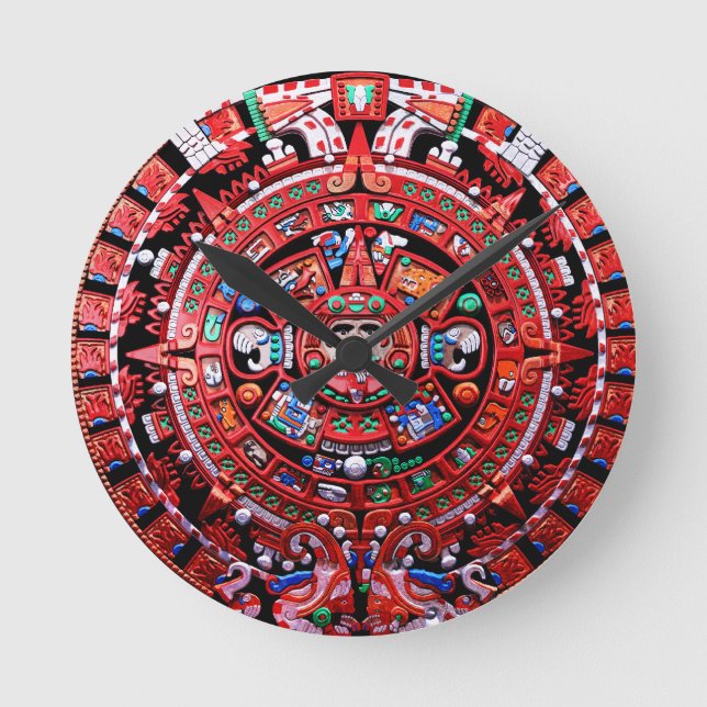 Mayan Calender Rund Klocka (Framsida)