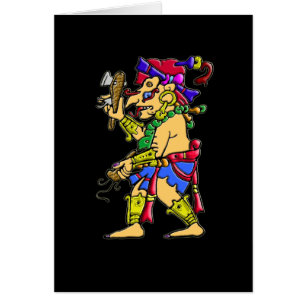 Mayan Chac regnar guden Hälsningskort