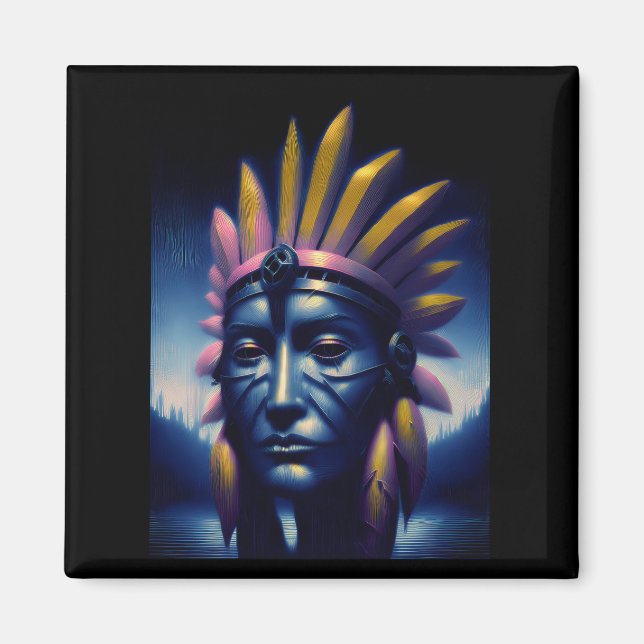 Mayan Chieftain med Backe i bakgrunden Magnet (Framsidan)