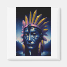 Mayan Chieftain med Backe i bakgrunden Magnet