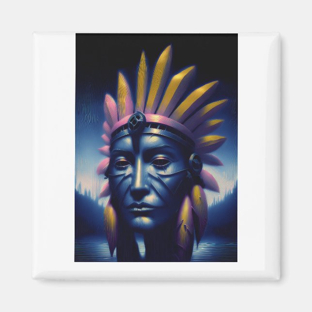 Mayan Chieftain med Backe i bakgrunden Magnet (Framsidan)