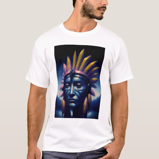 Mayan Chieftain med Backe i bakgrunden T Shirt (Framsida)